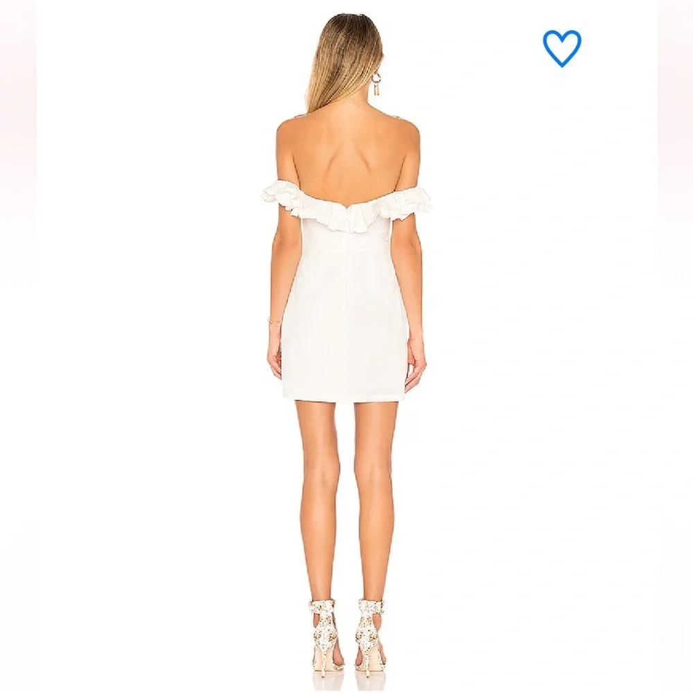 Superdown Emery Off The Shoulder Dress White/Cream Ruffle XS NEW - Picture 2 of 9